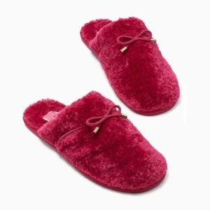 ♠️Kate Spade Women’s Shearling Faux Fur Lucy Slipper, Festive Pink NWT